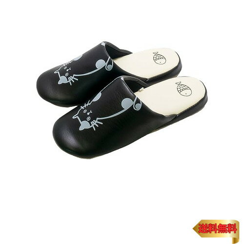 [オクムラ] スリッパ ふきふきネコソフト M ブラック AAAA5116BK お手入れ簡単 底が濡れない