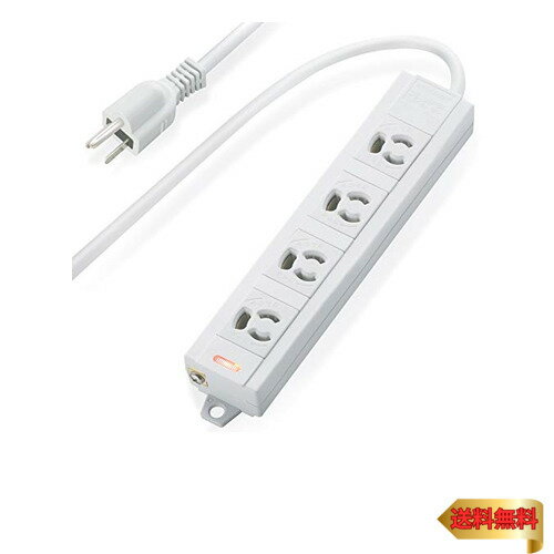 エレコム 電源タップ マグネット付 抜け止めコンセント 壁取付用固定フック付 3P-2P変換アダプタ付 4個..