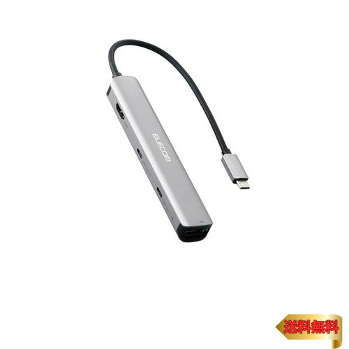 エレコム USB-Cハブ ドッキングステーション 6in1 スリムタイプ PD 100W対応 4K60Hz対応 HDMI ブラック..