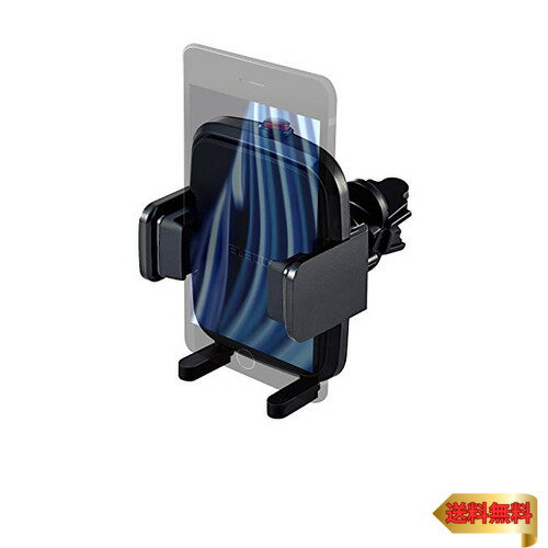 エレコム(ELECOM) 車載ホルダー スマホスタンド ワンタッチホルダー 【エアコンルーバー取付タイプ】 ブラック P-CARS12BK(2)