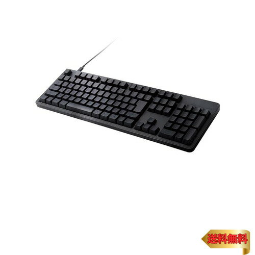 エレコム メカニカルキーボード Leggero 静音 有線 フルサイズ Nキーロールオーバー対応 5000万回高耐久スイッチ採用 赤軸 ブラック