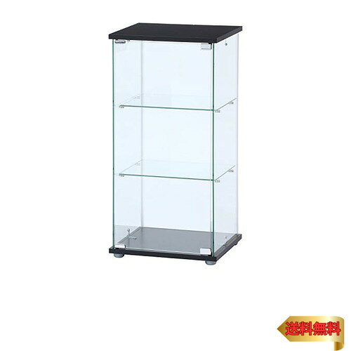 不二貿易 コレクションケース フィギュアケース 3段 幅42.5×奥行36.5×高さ86cm ブラック 強化ガラス 全..