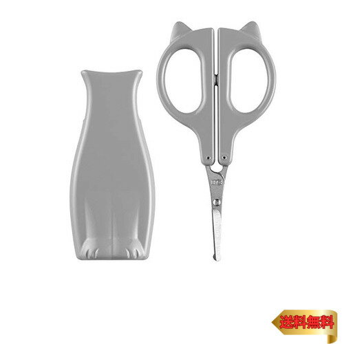 貝印 KAI ねこのセーフティハサミ 先丸刃先 薄刃 ハサミ 鼻毛 日本製 HC2202