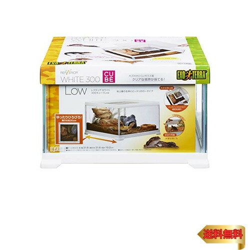 エキゾテラ GEX EXOTERRA レプテリアホワイト300CUBE Low 小型爬虫類 ガラスケージ ホワイトフレーム W31.6×D31.