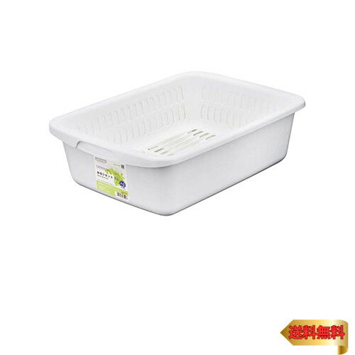 岩崎工業 水切りカゴ L ホワイト 幅33×奥行45×高さ14cm K-1659 WH 日本製