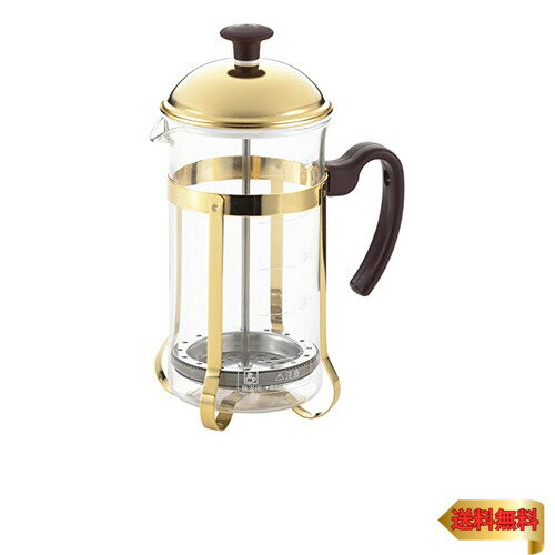 ヨシカワ コーヒープレス ティーサーバー 750ml フレンチプレス 5杯 目盛り付き 日本製ガラス モカブラウン SJ3306