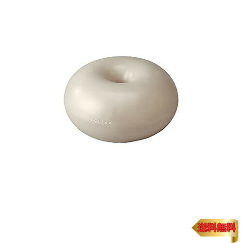 エレコム バランスボール 直径50cm 高さ28cm ドーナツ型 Lサイズ 転がらない ポンプ付 エクリアスポーツ アイボリー HCF-BBDL