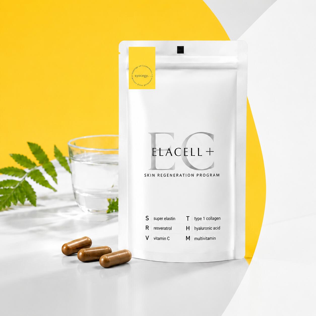 エラセルプラス ELACELL＋ 美容サプリ エラスチン 日本製 90カプセル 約30日分 コラーゲン ヒアルロン酸 ビタミンC レスベラトロール配合