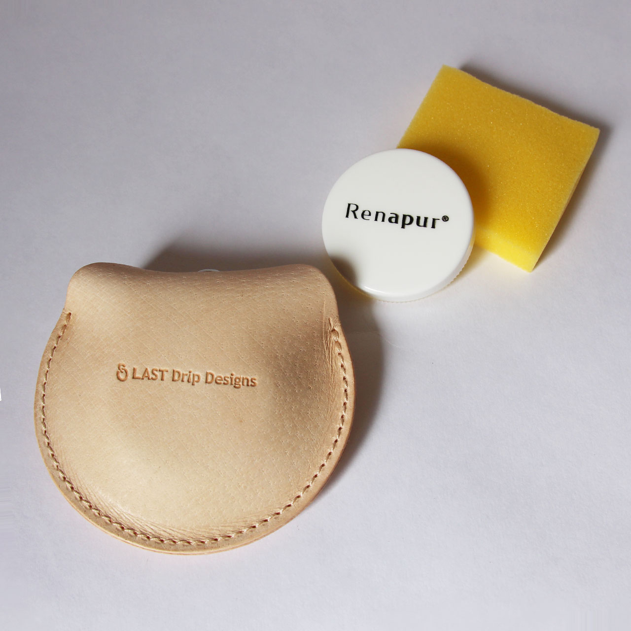 本革 プチラナパーセット 持ち歩き用 豚革ポーチつき Renapur ラナパー レザーケア メンテナンスクリーム 保湿 革 ヌメ革 レザー 牛革 豚革 鹿革 馬革 タンニン鞣し 対応 mnt pst 楽天市場店 送料無料 受注生産 2~4週