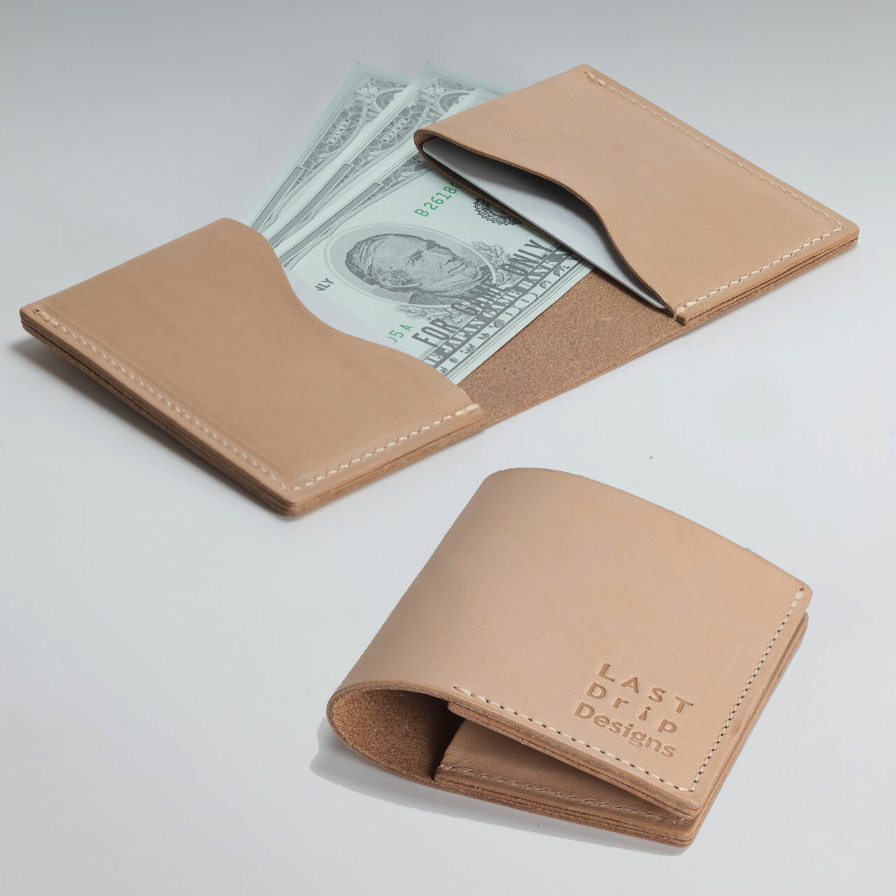 乐天商城 - 札入れ 二つ折り財布 ヌメ革 本革 財布 メンズ レディース 2つ折り 札ばさみ コンパクト 薄型 小銭入れなし ブランド レザー 牛革 ミニマリスト シンプル フルベジタブルタンニン nfl pst 楽天市場店 送料無料 受注生産 2~4週