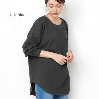 ワッフルロンTカットソーレディース【適度なバックスリットのワッフルt】長袖ワッフルtシャツ大きいサイズカジュアルゆったりおしゃれワンマイルウエアバックスリットラウンドヘム無地チュニックラストノート【送料無料/あす楽】TOPS