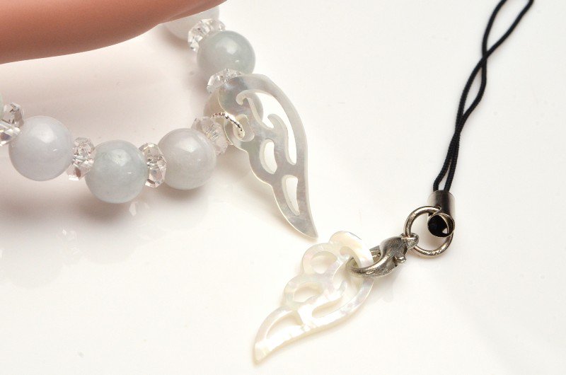 天使の羽　ホワイトシェル　24x10mm　粒売り アクセサリー _T441の商品画像 3