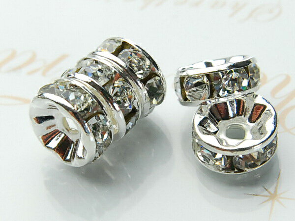 【アクセサリーパーツ】平型　銀ロンデル（クリアー） (100粒入り) （12mm）ハンドメイド パーツ Kz1-12
