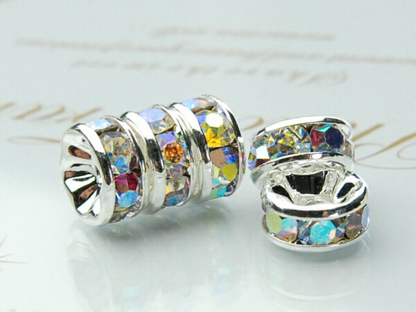 【アクセサリーパーツ】平型 銀ロンデル(オーラ) (100粒入り) (6mm)ハンドメイド パーツ Kz3-6