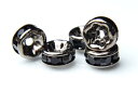 【アクセサリーパーツ】10mm 【平型 黒ロンデル(BK)】(100個入り)ロンデル ハンドメイド パーツ Kz31-10