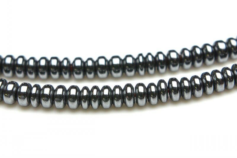 【連売り】ヘマタイト ボタン 2x1mm 1連（約38cm）天然石 パワーストーン ビーズ パーツ [R1727]