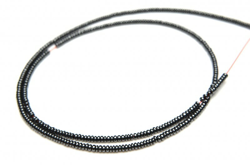 【連売り】ヘマタイト ボタン 2x1mm 1連（約38cm）天然石 パワーストーン ビーズ パーツ [R1727]