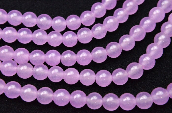 【連売り】ジェード　ライトパステルカラー　　6mm　1連（約38cm）天然石 パワーストーン ビーズ パーツ _R1792-6