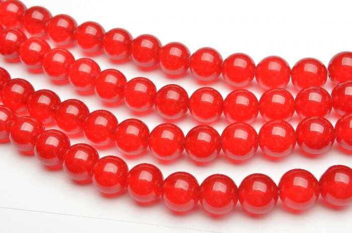 【連売り】レッドジェード　6mm 1連（約38cm）天然石 パワーストーン ビーズ パーツ _R5002-6