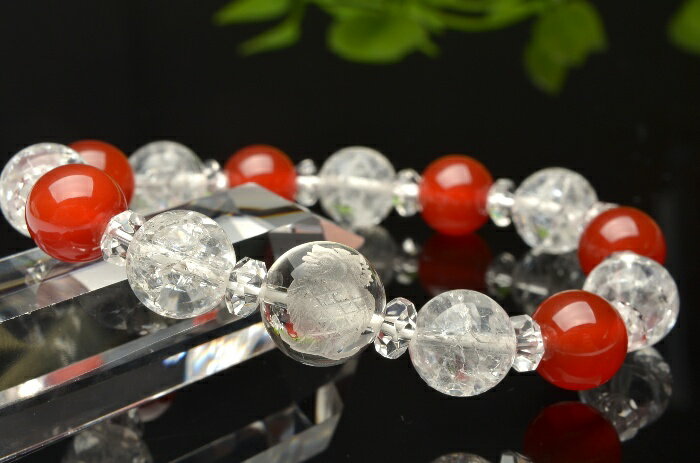 天然石 パワーストーン ブレスレットふくろう 開運祈願グッズ 祈願グッズ カーネリアン クラック水晶 レディース メンズ 当店オリジナル A609