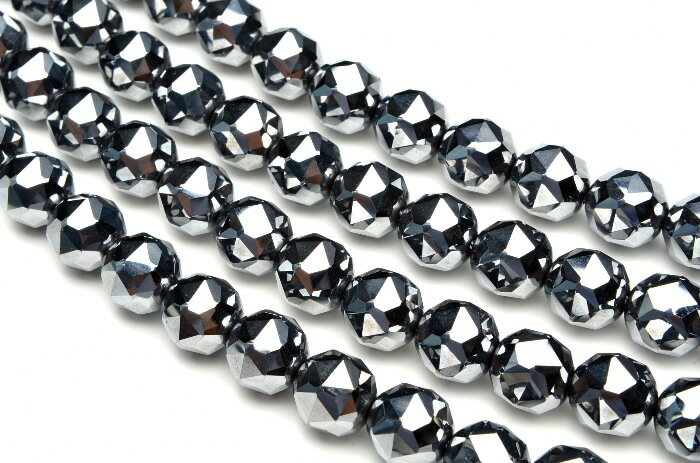 【連売り】テラヘルツ鉱石 スターカット　12mm　1連（約38cm）天然石 パワーストーン ビーズ パーツ _R5118-12