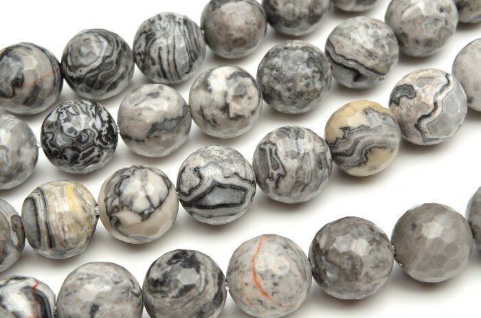 【連売り】フォーティフィケーションアゲート 128面カット　6mm　1連（約38cm）天然石 パワーストーン ビーズ パーツ _R5166-6