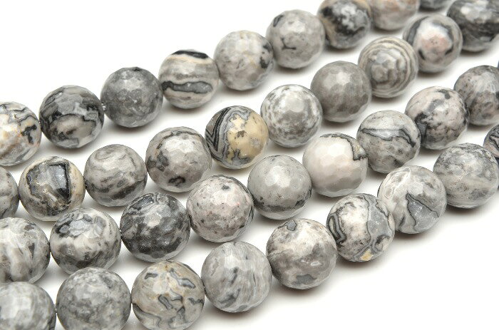 【連売り】フォーティフィケーションアゲート 128面カット　6mm　1連（約38cm）天然石 パワーストーン ビーズ パーツ _R5166-6