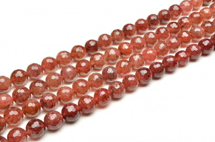 【10％OFF!】【連売り】モスコバイト 128面カット　10mm　1連（約38cm）天然石 パワーストーン ビーズ パーツ _R5380-10