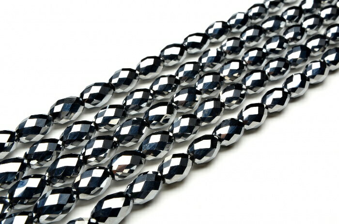 【連売り】テラヘルツ ライスカット　8mm　1連（約38cm）天然石 パワーストーン ビーズ パーツ _R5390-8