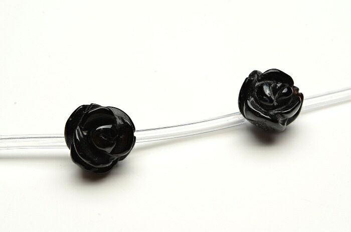 【10％OFF!】【連売り】オニキス 薔薇バラカット　10mm　1連（15粒入り）天然石 パワーストーン ビーズ パーツ _R5403-10