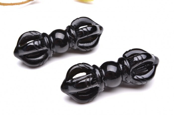 五鈷杵　オブシディアン　45mm　密教法具 アクセサリー _R5059-1