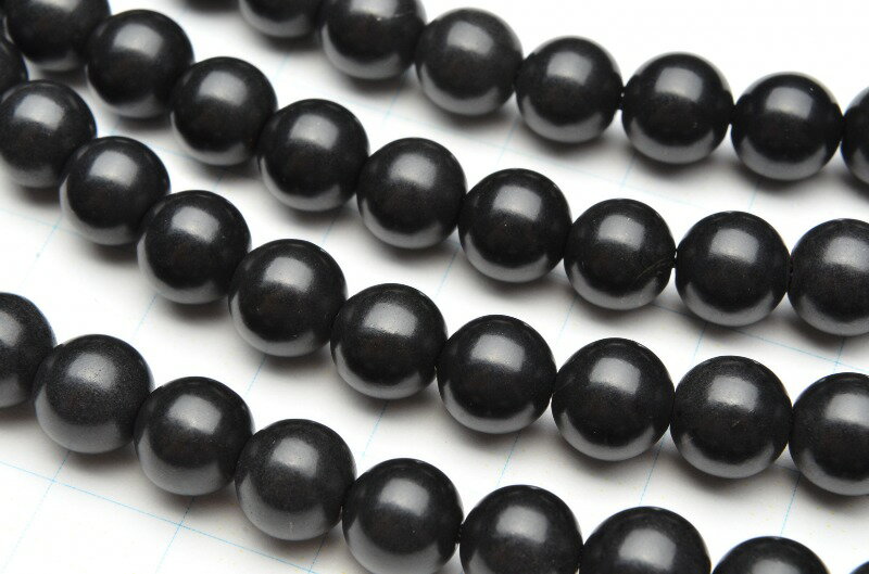 【10％OFF!】【連売り】北海道産ブラックシリカ　8mm　1連（約38cm）天然石 パワーストーン ビーズ パーツ _R5500-8