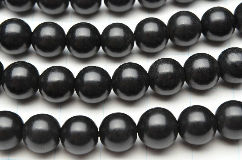 【10％OFF!】【連売り】北海道産ブラックシリカ　8mm　1連（約38cm）天然石 パワーストーン ビーズ パーツ _R5500-8