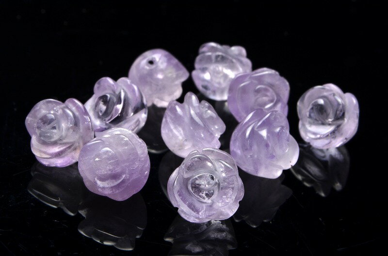 【1粒売り】ラベンダーアメジスト 薔薇カット　12mm　粒売り アクセサリー _T399-12