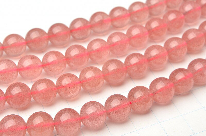 【連売り】ストロベリークォーツ （レッドアベンチュリン）　10mm　1連（38cm）天然石 パワーストーン ビーズ パーツ_R5530-10