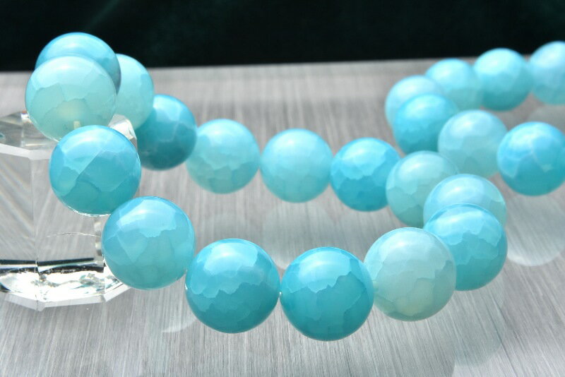 ラリマーブルー龍紋瑪瑙ドラゴンアゲート　6mm　　 天然石 パワーストーン ブレスレット アクセサリー _B377-6