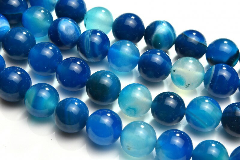 縞瑪瑙メノウ（カイヤナイトカラー）　12mm　1連（約38cm） アクセサリー _R5551-12