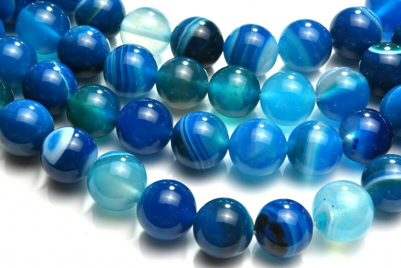 縞瑪瑙メノウ（カイヤナイトカラー）　12mm　1連（約38cm） アクセサリー _R5551-12