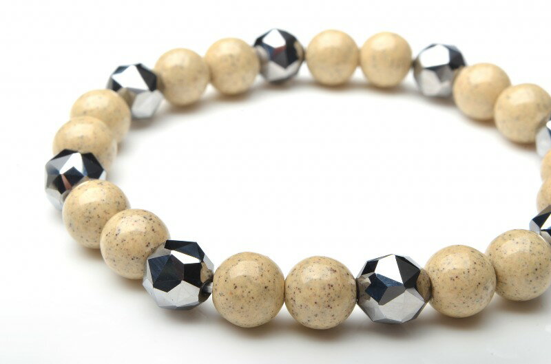 【20%OFF!】北投石xスターカット ラウンド2xスターカット1組み合わせ 6mm 天然石 パワーストーン ブレスレット アクセサリー _B400-6