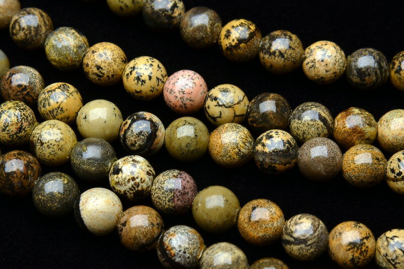 草花石　ピクチャーストーン　6mm　1連（約38cm） アクセサリー _RG9-6