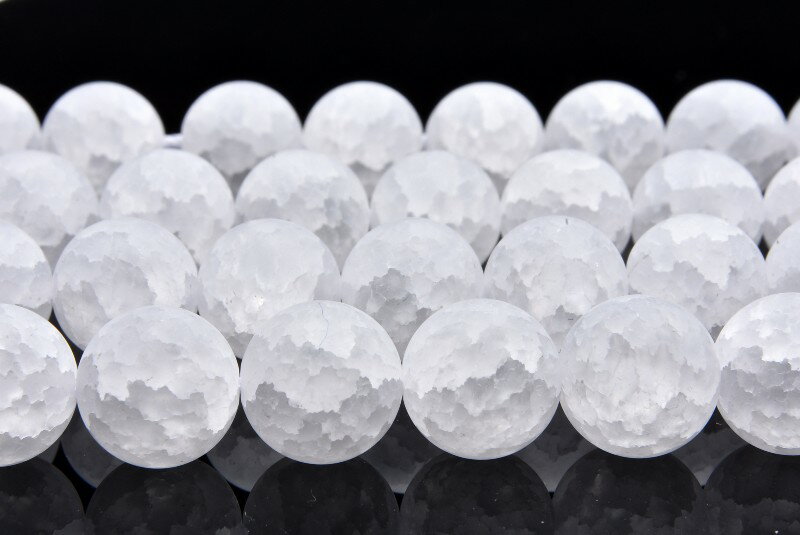 フロスト　クラック水晶　6mm　1連（約38cm） アクセサリー _R5803-6