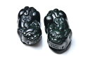 レインボーオブシディアン 29x15mm 貔貅(ひきゅう)穴あき アクセサリー _PR2972-1