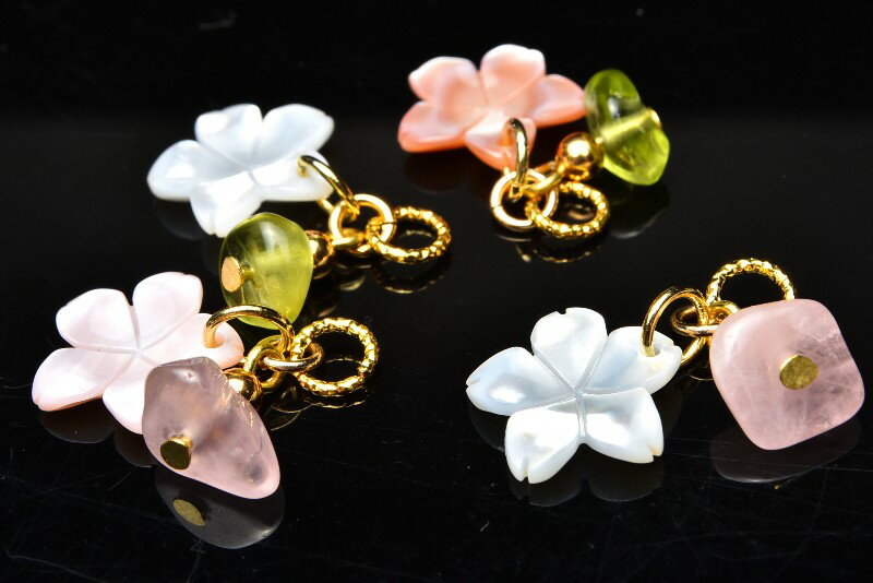 天然石アクセサリー チャーム 季節のお花シリーズ 桜・sakura　選べる6種類 アクセ...