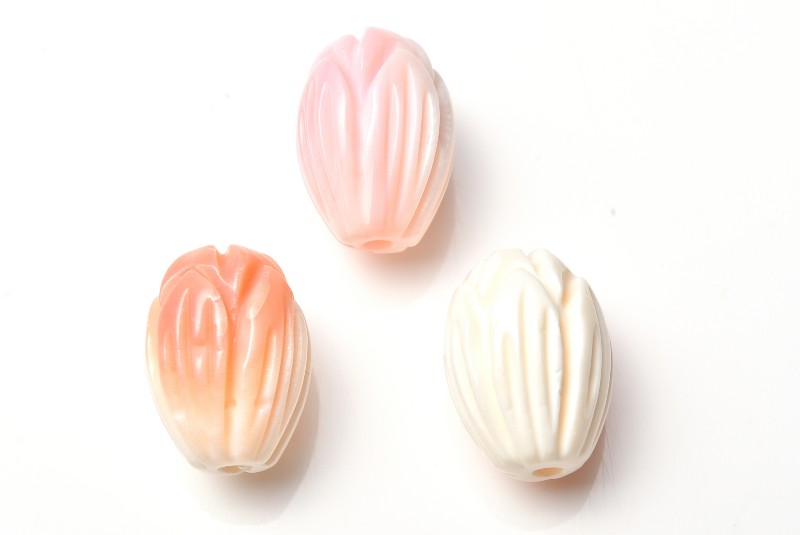 チューリップ クイーンコンクシェル　9x7mm　3粒セット 粒売り アクセサリー _T497-7