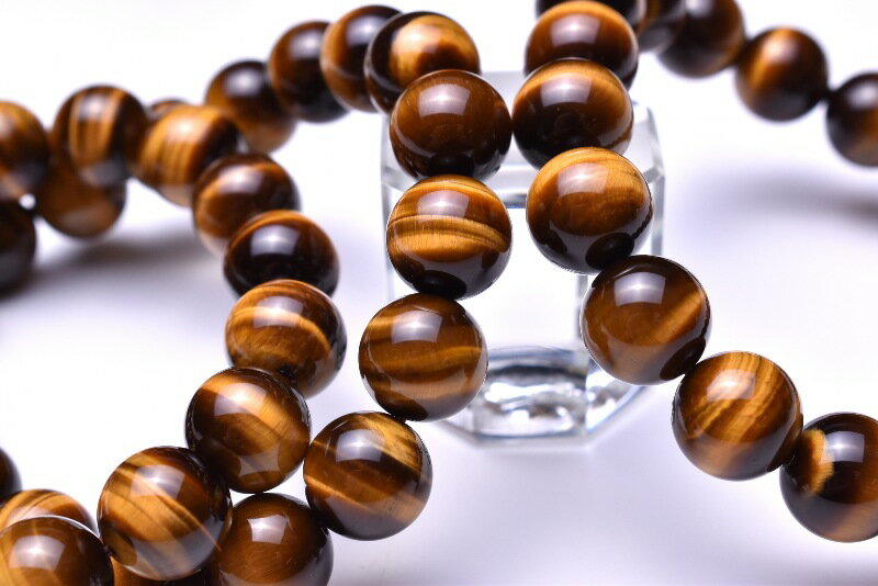 5A高品質 イエロータイガーアイ　10mm　 天然石 パワーストーン ブレスレット アクセサリー _B597-10