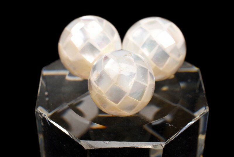 樂天商城 - ホワイトシェル モザイク　11.5-12.5mm　粒売り アクセサリー _T553-3
