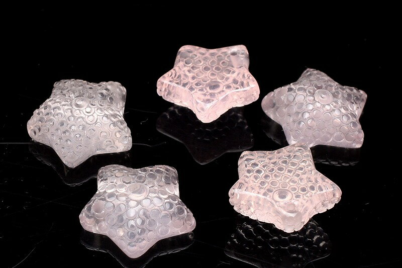 ローズクォーツ　11-11.5mm　ヒトデ 粒売り トップ穴 アクセサリー _PR3111-2