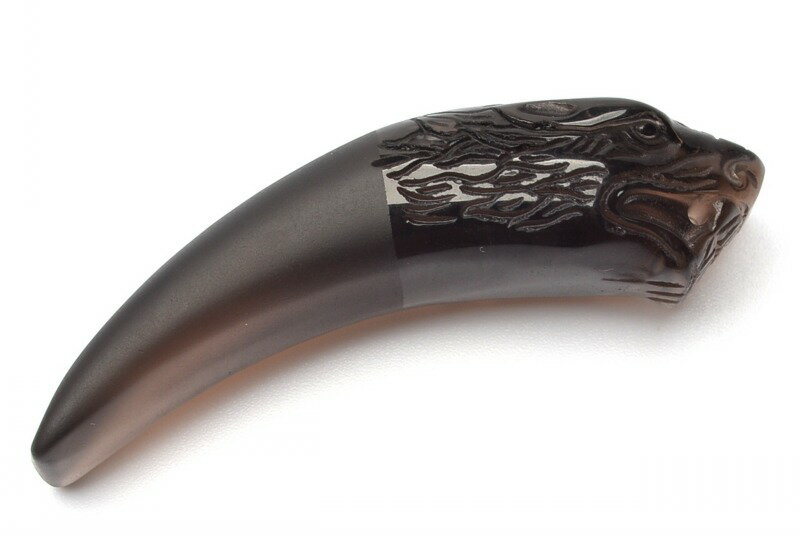 【10％OFF!】アイスオブシディアン　17x59mm　狼牙 トップ穴あき 天然石 パワーストーン ルース アクセサリー _PRG269