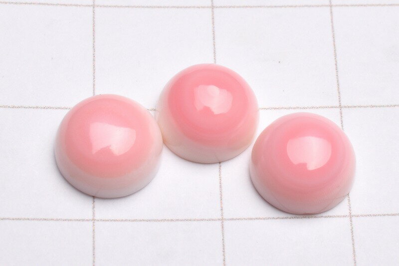 クイーンコンクシェル　8mm　ドーム型 天然石 パワーストーン ルース 3粒セット アクセサリー _T608