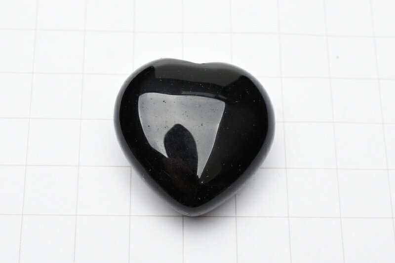 黒曜石(オブシディアン)　30x30mm　ハート型 天然石 パワーストーン ルース アクセサリー _PR3238